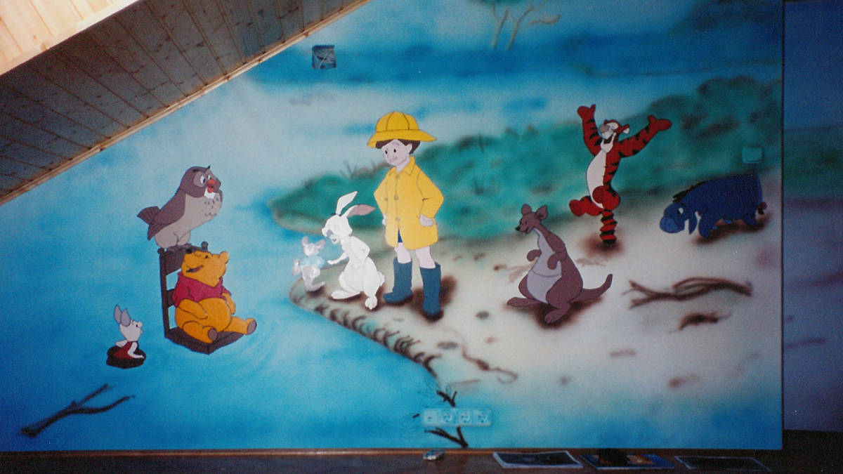 micimackó falfestés referencia