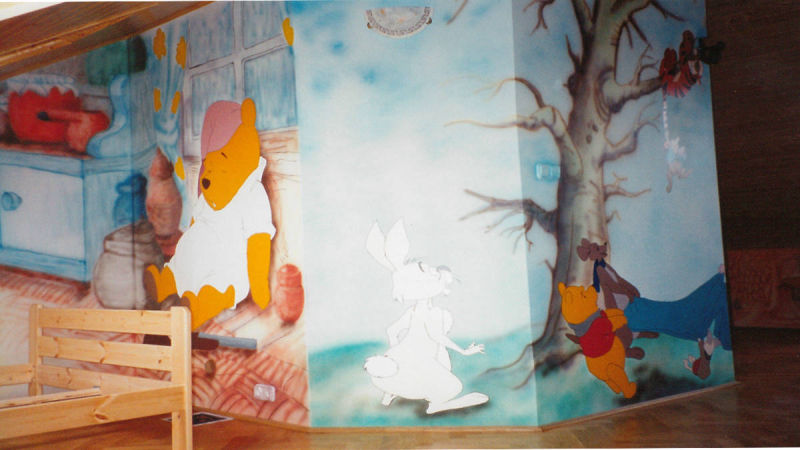 micimackó falfestés referencia