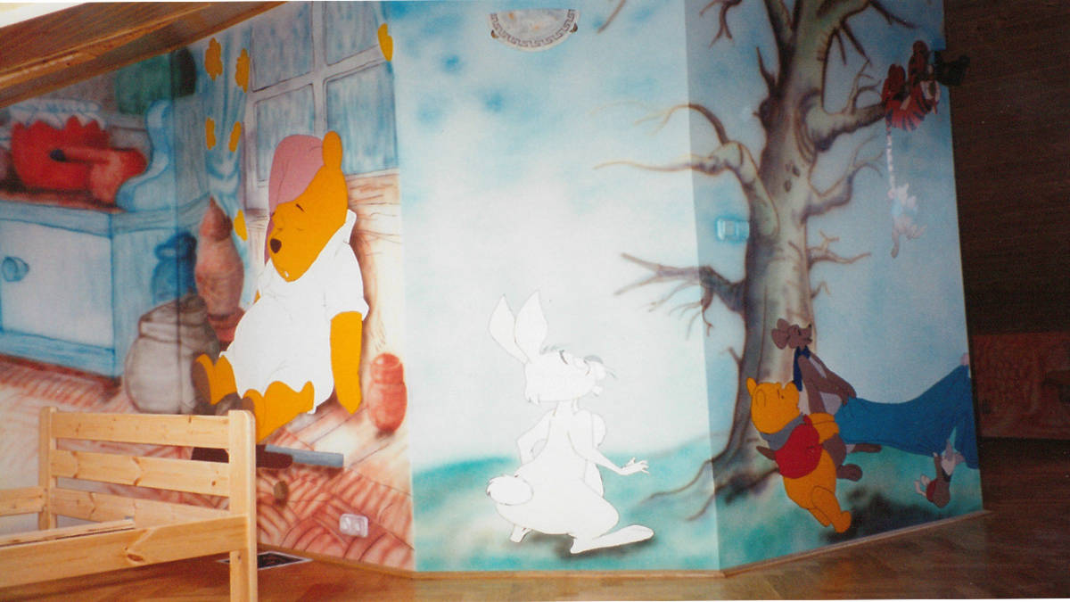 micimackó falfestés referencia