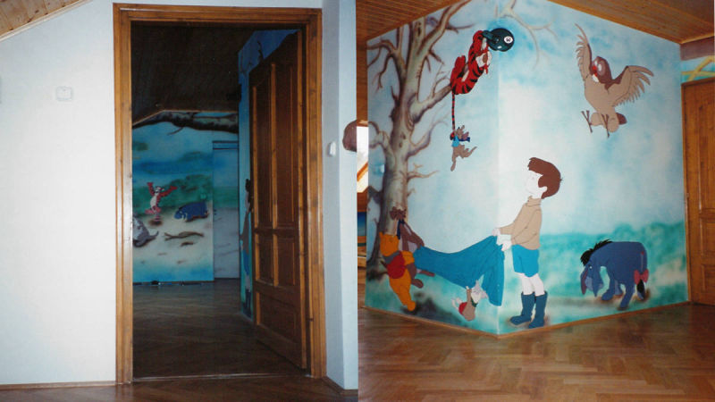 micimackó falfestés referencia